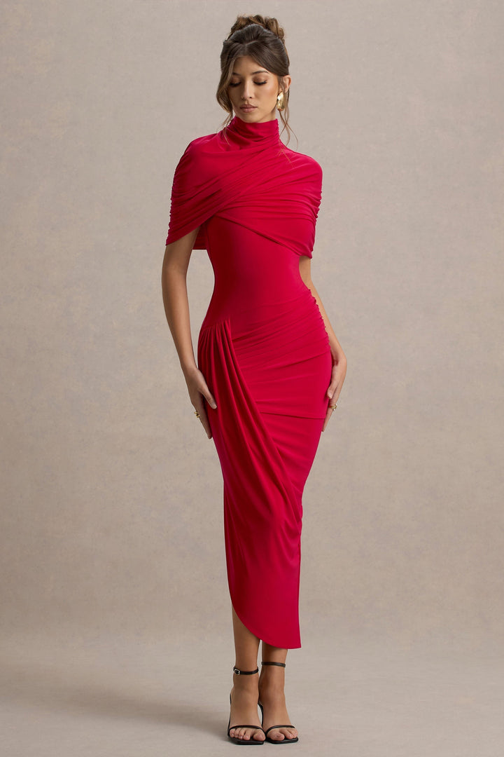 Taylor - Asymmetrisches Twisted Cape Maxikleid