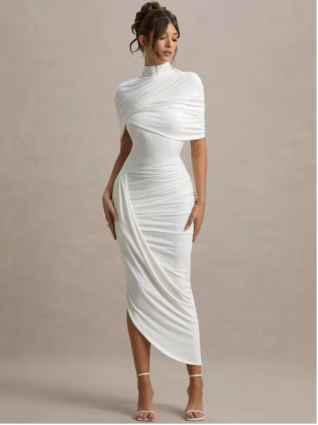 Taylor - Asymmetrisches Twisted Cape Maxikleid