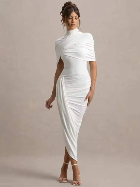 Taylor - Asymmetrisches Twisted Cape Maxikleid