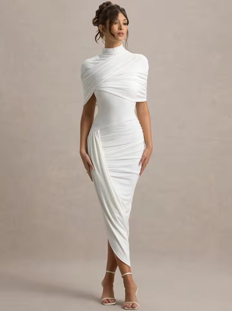Taylor - Asymmetrisches Twisted Cape Maxikleid