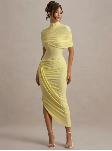 Taylor - Asymmetrisches Twisted Cape Maxikleid